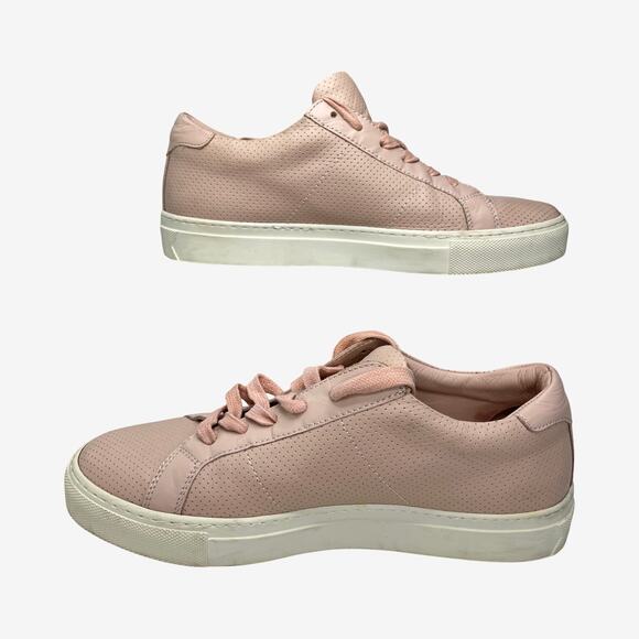 GREATS Royale Perforated Leather Sneakers Pink Blush 8.5 Made in Italy - Picture 8 of 10
